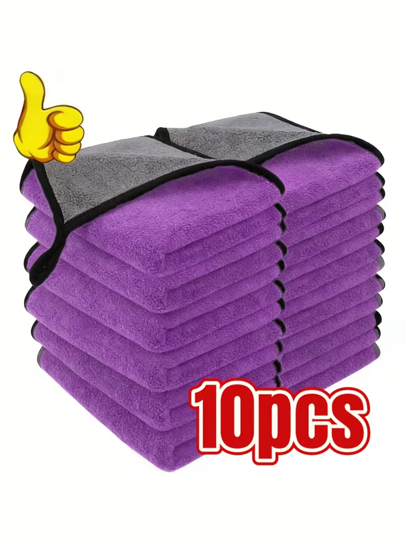 Microfiber Towel Detailing - 10팩 양면 코랄 벨벳 극세사 청소용