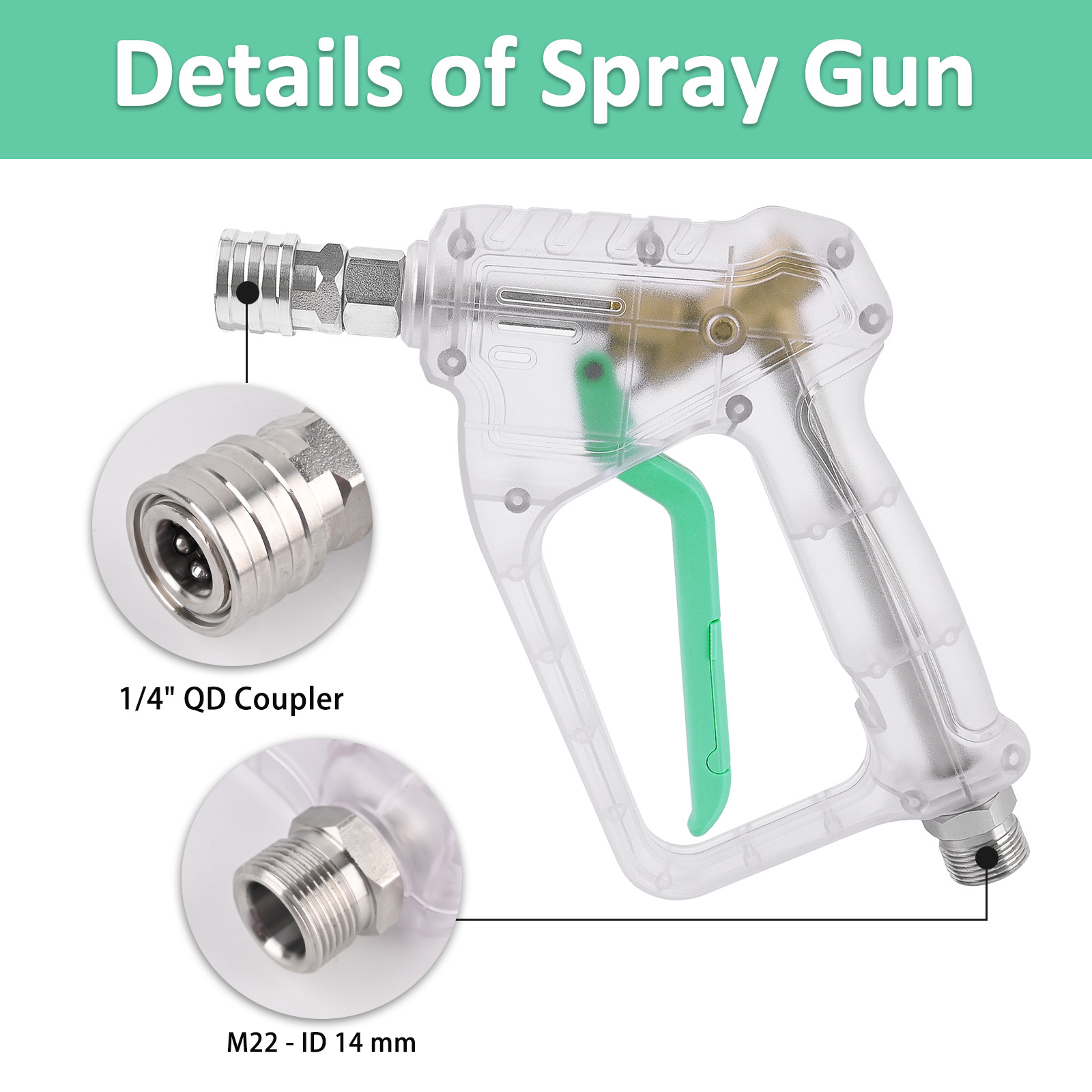 고압 세척건 (5색 노즐, 팬 및 제트 스프레이 포함) - Pressure Washer Foam Gun 리뷰 및 가격