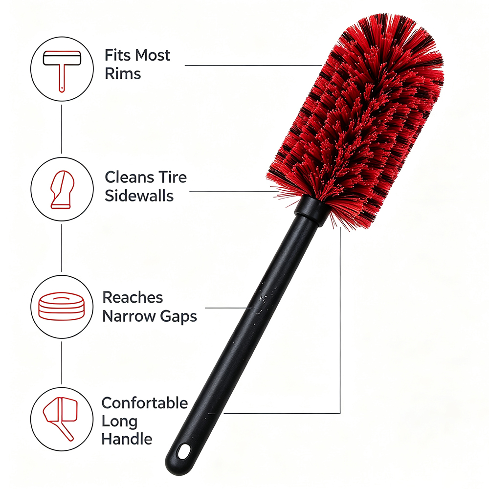 자동차 알로이 휠 세척 브러쉬, 긴 손잡이 PP 브러쉬 - Wheel Cleaner Alloy 리뷰 및 가격