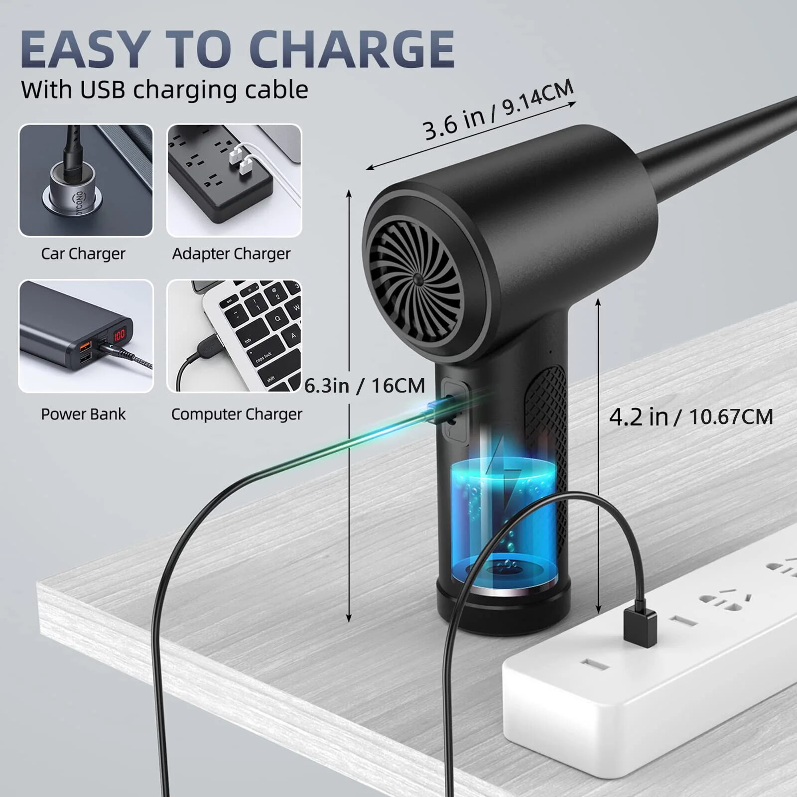 압축 공기 먼지 떨이 전기 충전식 무선 공기 송풍기 컴 - Dryer Car Blower 리뷰 및 가격