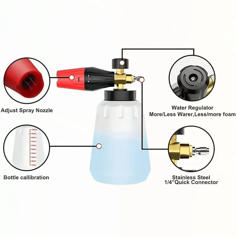 조절 가능한 고압 PA 스노우 폼 캐논, 다목적 세차용 - Pressure Washer Foam Gun 리뷰 및 가격